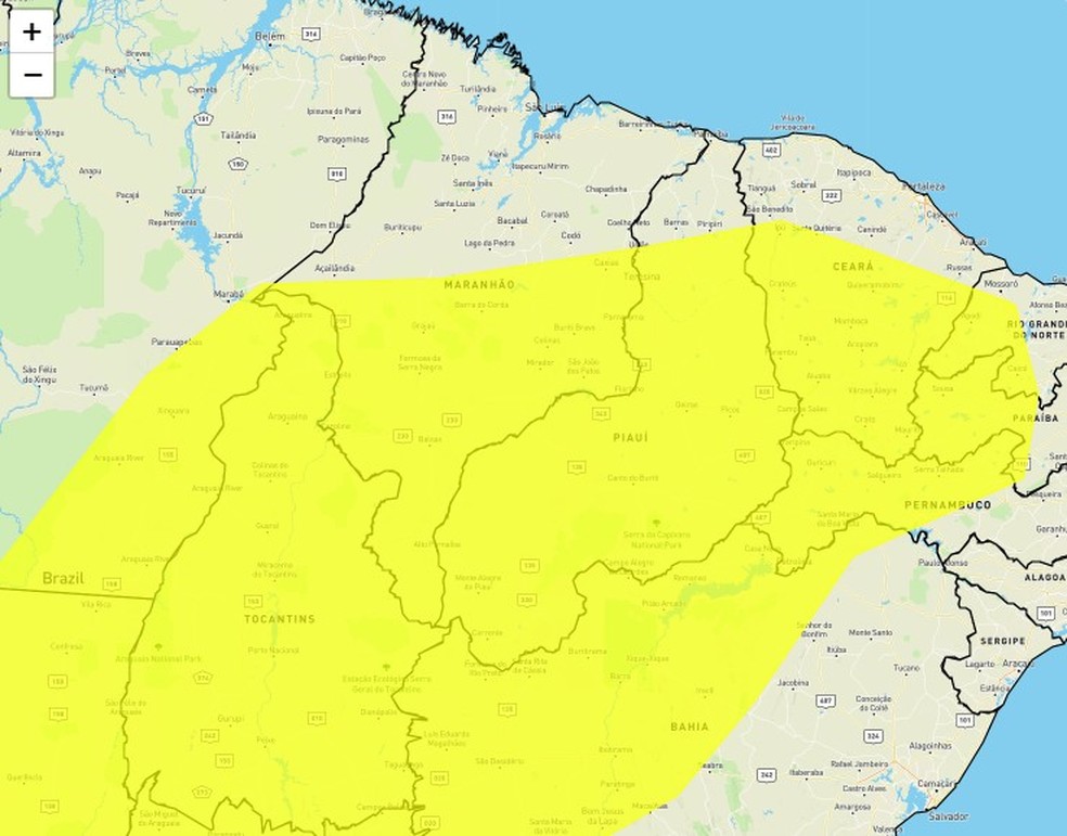 Governo Federal decreta estado de emergência para 11 cidades do Piauí — Foto: Inmet